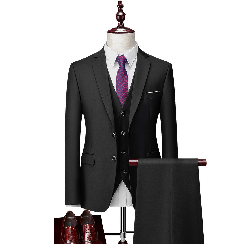 2024 Men's Slim Fit Korean Style Wedding Tuxedo - Two-Button Business Casual Suit Set