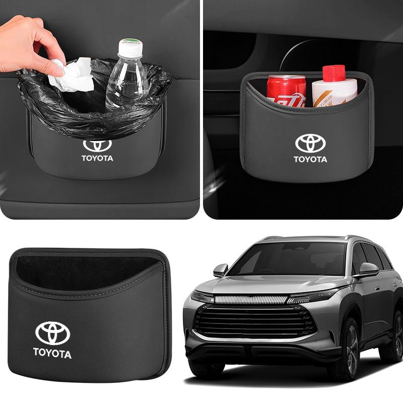 PU Leather Car Door Trash Can Auto Hanging Rubbish Storage Bag For Toyota Avalon Verso Fortuner 4Runner Highlander Land Cruiser