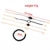 New European and American models, handmade black beaded map bracelet, round inlaid geometric black gemstones 1-piece set