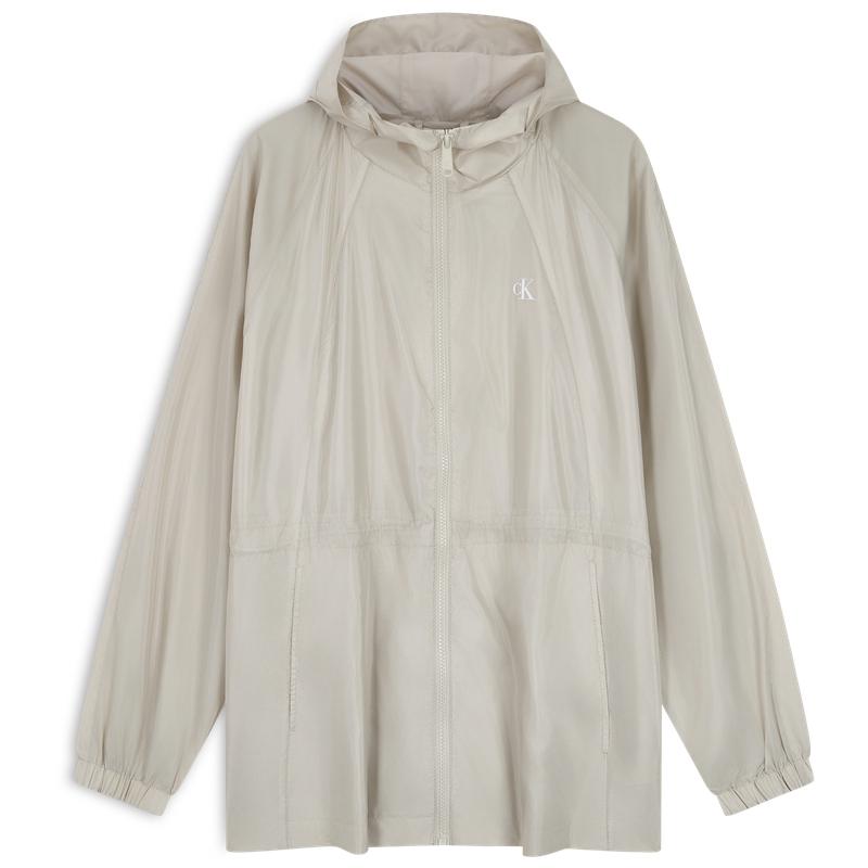 Calvin Klein Trendy Outdoor Casual Sports Printed Hooded Drawstring Waist Jacket Women Jackets J224951