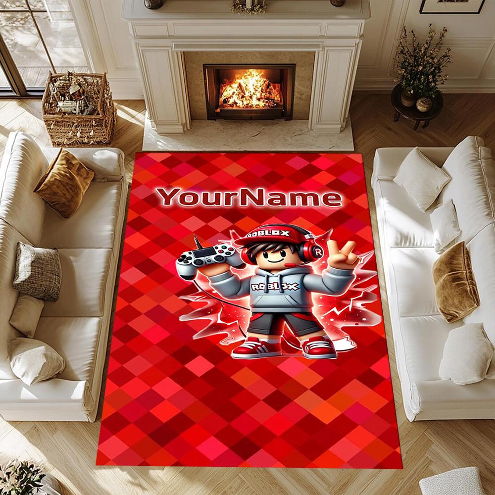 Roblox 54 Customized Name Area Rug Design for Study Room Foyer Outdoor Dormitory Anti-slip Rug Decorate Offices Best for Christmas