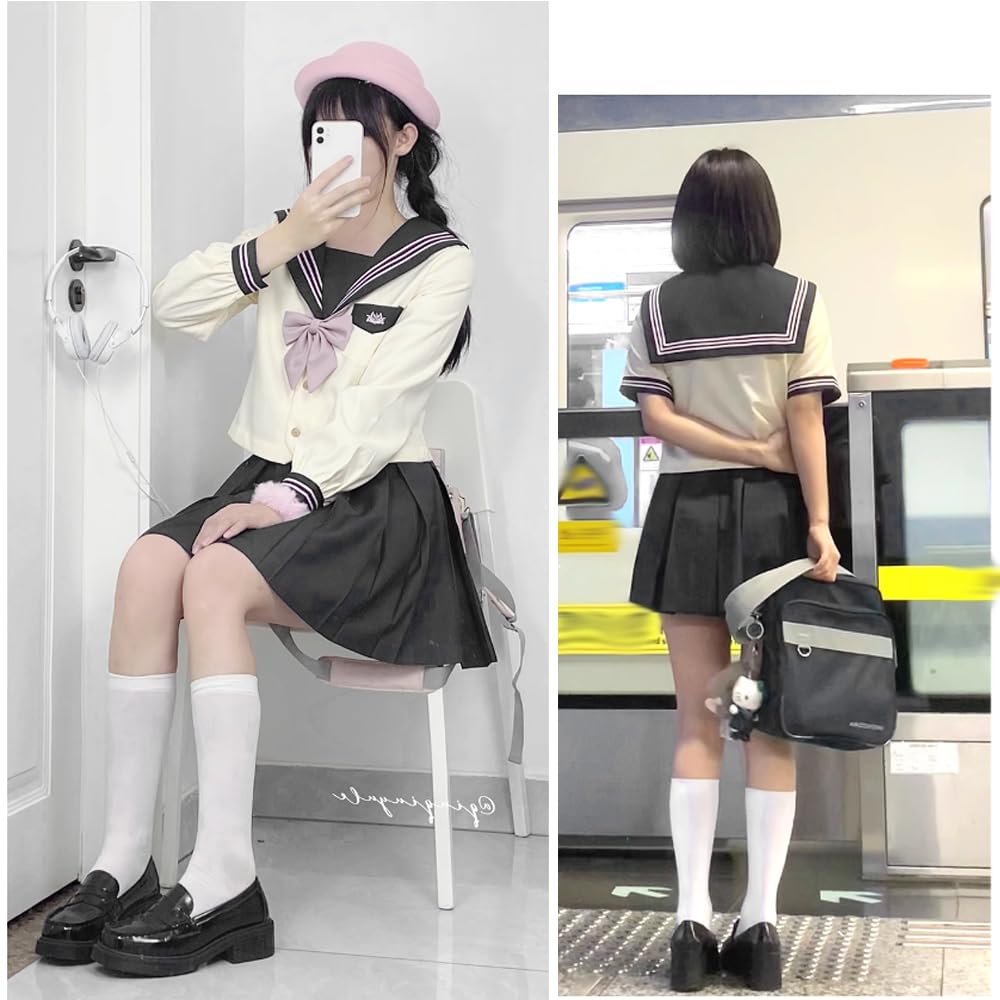 City Sea Sky Sailor Long Set for High School Cute Embroidered School Short Halloween Student Junior High School Cultural School Graduation Authentic