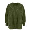 Women's Fashion Loose Hooded Jacket Plush Long Sleeve Cardigan Solid Color Coat