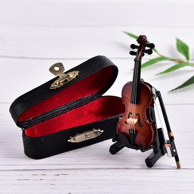 Instrumento musical en miniatura, violín de plástico, adorno de plástico, manualidades, decoración del hogar con soporte