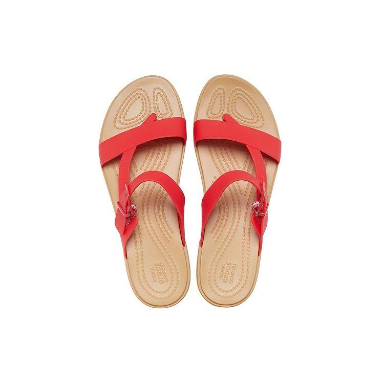 Crocs Trolley Vacation Style Slide Sandals Women Footwear Flame-Red 206108-8C1
