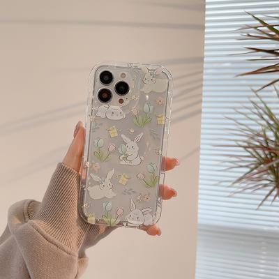 Kwiatek Królik Etui na Telefon Apple iPhone14 16 Przezroczyste 13pr Max Miękkie 12 Etui Ochronne 11 Odpowiednie dla 14plus