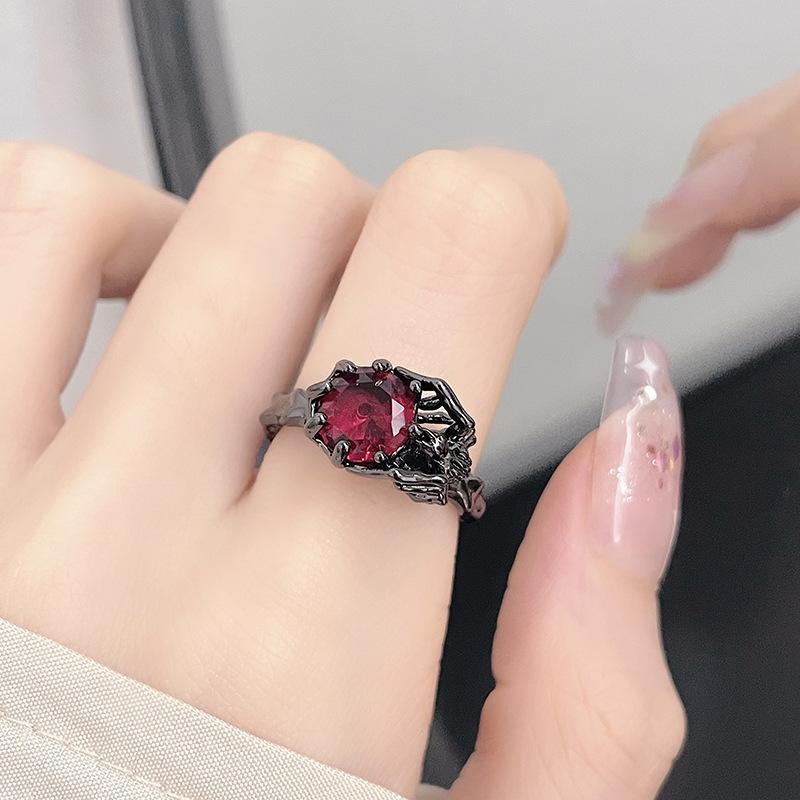 Dark Personality Snake Spider Retro Open Ring Set Cold Wind Jewelry Niche Design Ring Woman