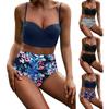Beach Women's Sexy Hard Package Gathered Slim Bikini Split Swimsuit