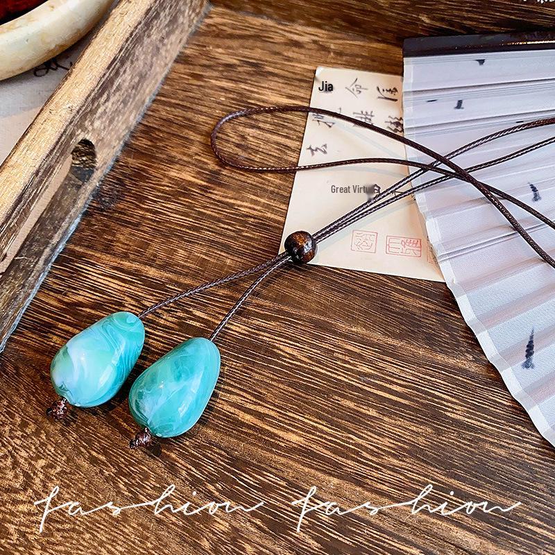 Colier Etnic Stil Ghioc de Stejar: Accesoriu de îmbrăcăminte unisex din bumbac și in țesut manual