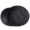 Vintage Genuine Leather Flat Cap: Men's Retro Sheepskin Hat for Spring & Autumn