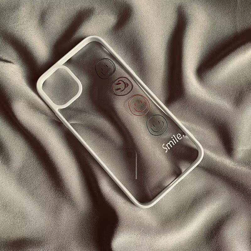 Lucky Side Smiling Face Phone Case For Iphone 17 17Air 16 15 14 Plus Clear Case For Iphone 13 12 11 Pro Max Case Funda Bumber