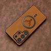 Luxury Faux Leather Case For Samsung Galaxy S26 S25 S24 S23 S22 Ultra Plus FE S26Ultra S25Ultra For Magsafe Charge Retra Cover
