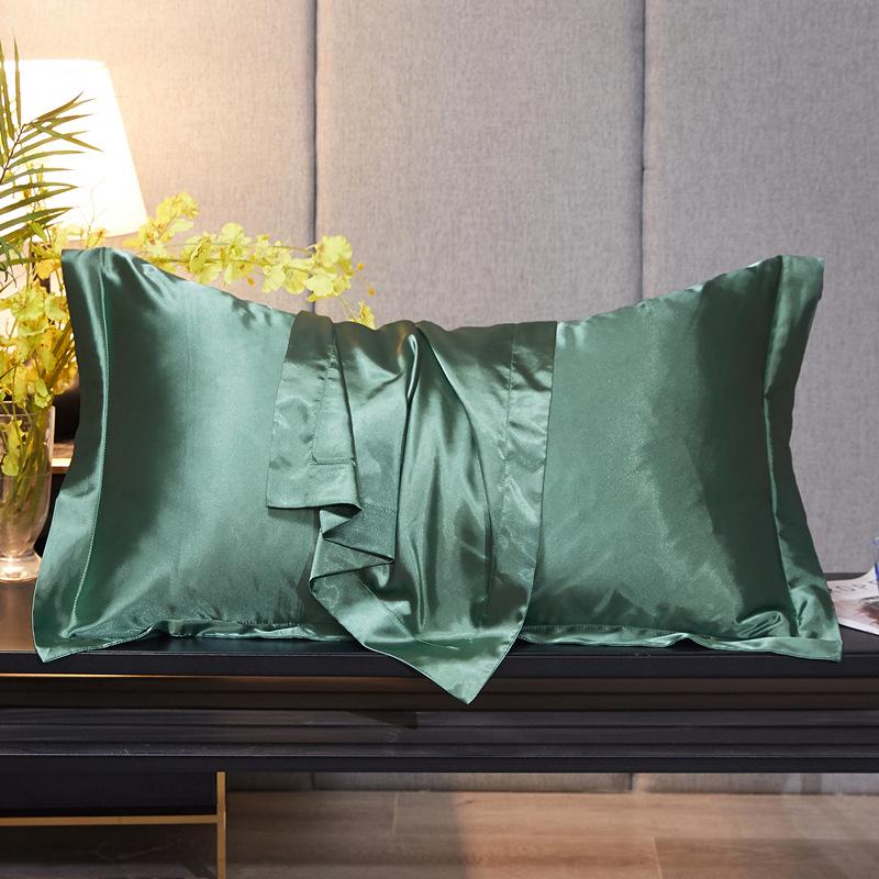 Solid Color Mulberry Silk Pillowcase - Adult Silky Ice Silk Cover