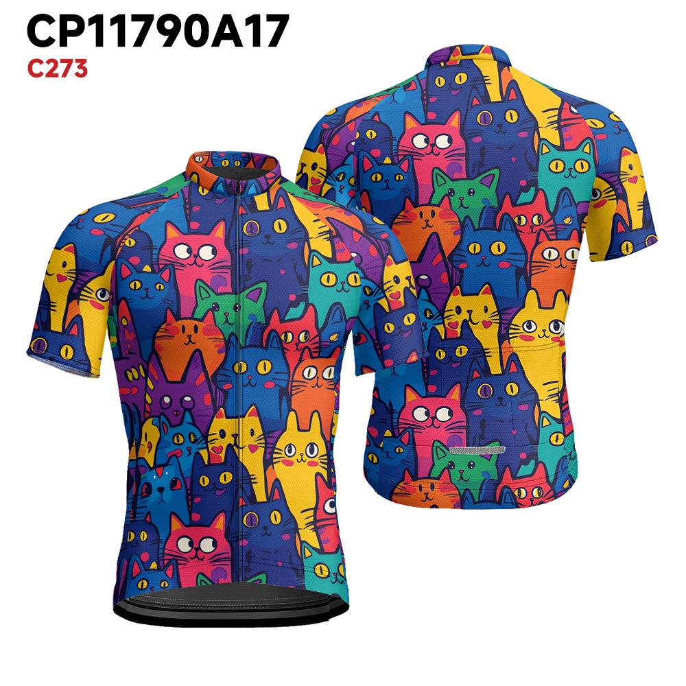 

Мужская быстросохнущая веломайка с коротким рукавом - Дизайн с принтом животных S