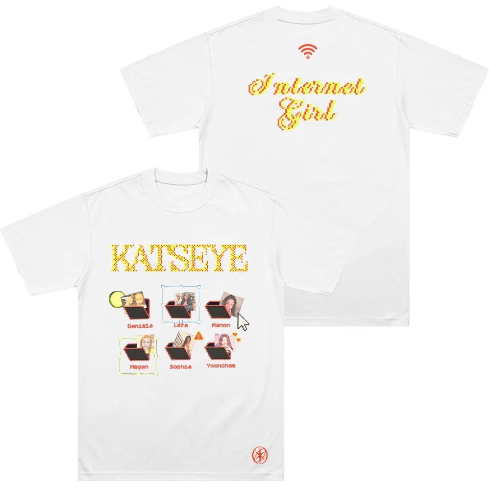 Internet Girl TShirt Katseye Merch TShirt Unisex Fashion Pop Music Short Sleeve Sporty Street Style Women And Men Tshirt