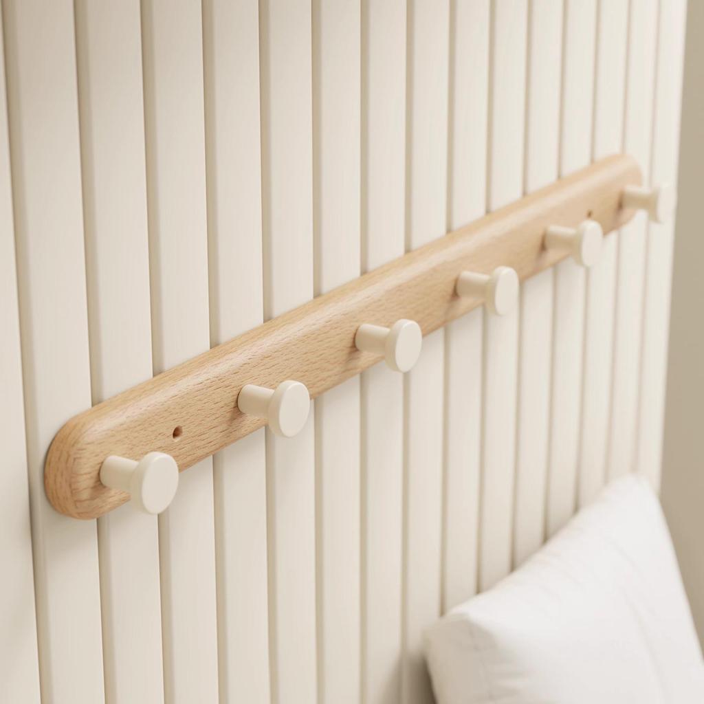 Log Style Wooden Wall-Mounted Coat and Clothes Hook