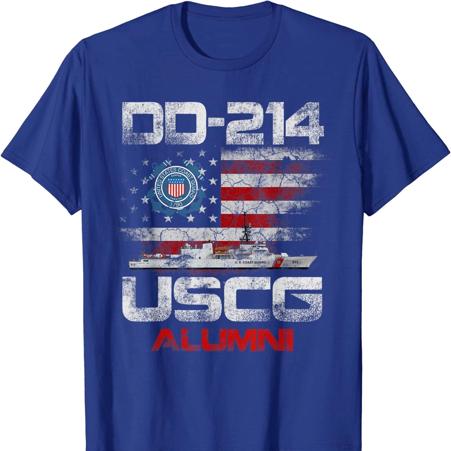 DD214 US Coast Guard Alumni Military Family Gift TShirt Short Sleeve Casual 100 Cotton ONeck Summer Mens Tshirt Size S3XL S