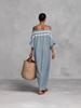 2026 Off-the-Shoulder Color Block Casual Long Dress for Vacations