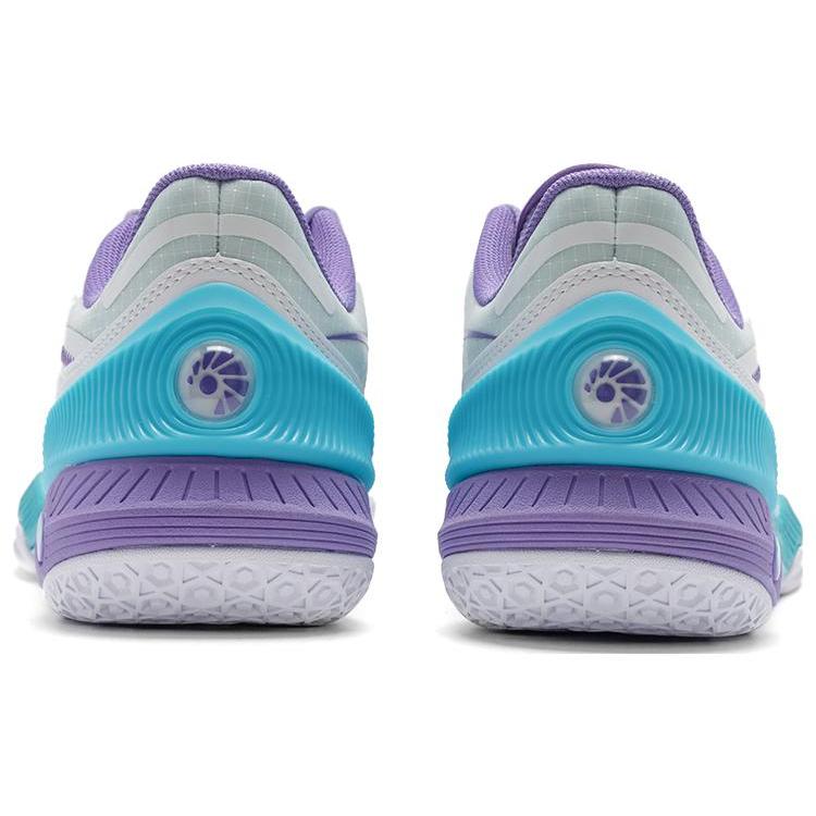 Li Ning Raid Rubber Slip Resistant Low top Badminton Shoes Unisex Standard White Sea Blue AYZT009-1