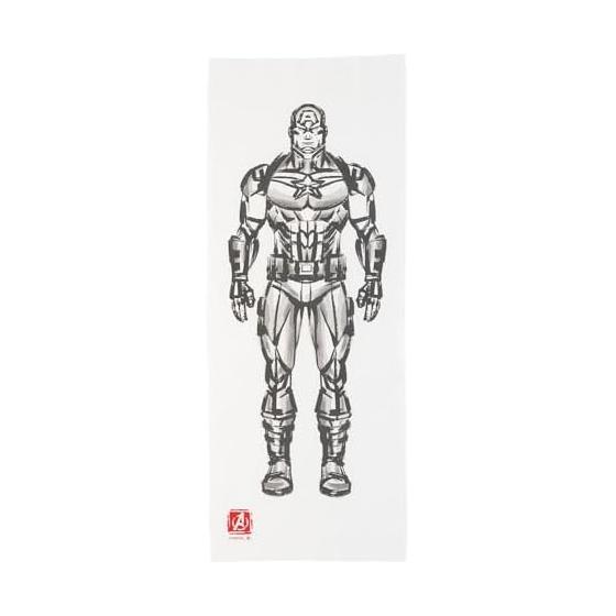 Marushin Tenugui Towel Marvel Captain America / Stand Made in Japan Oka Fabric