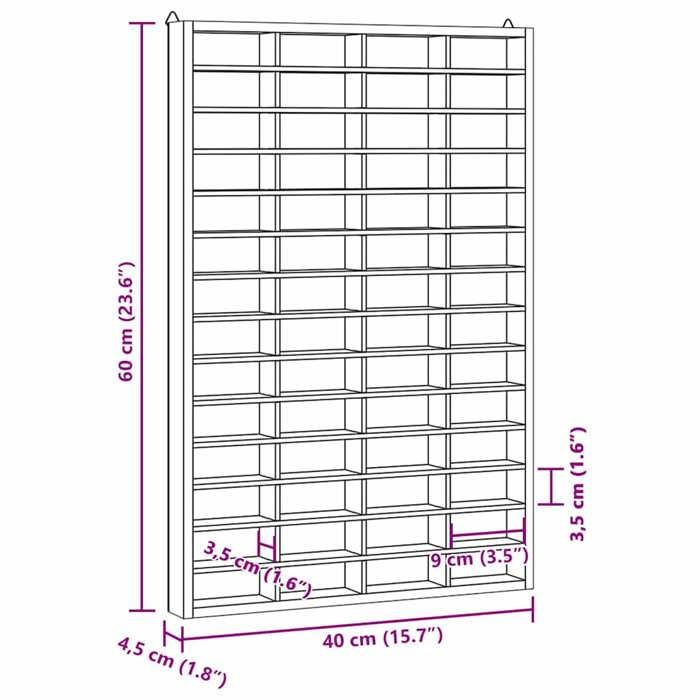 VidaXL Vitrine de collection en bois avec 56 compartiments 4017380