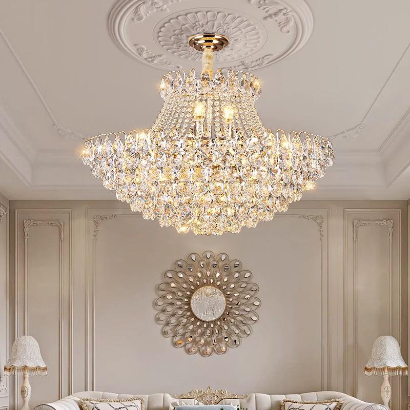 Luxurious Post-Modern Crystal Chandelier for Living Room, Lobby, or Restaurant
