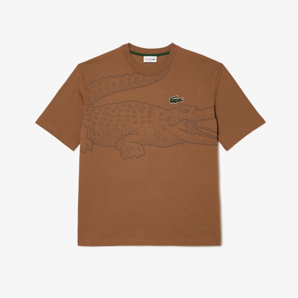 

LACOSTE Мужская футболка с крупным крокодиловым принтом 80-х TH551153N SIX