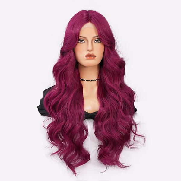 28" Balayage Dantel Ön Peruk - Çok Tonlu Seçeneklerle El Bağlamalı Japon Kanekalon Isıya Dayanıklı Kıvırcık Saç Parçası