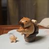 Wooden Capybara Figurine Beech Wood Handcrafted Tabletop Decor