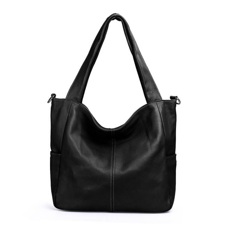 Új Tote Táska Puha Bőr Valódi Bőr Női Táska Nagy Kapacitású Egyszerű Táska Alkalmi Marhabőr Válltáska