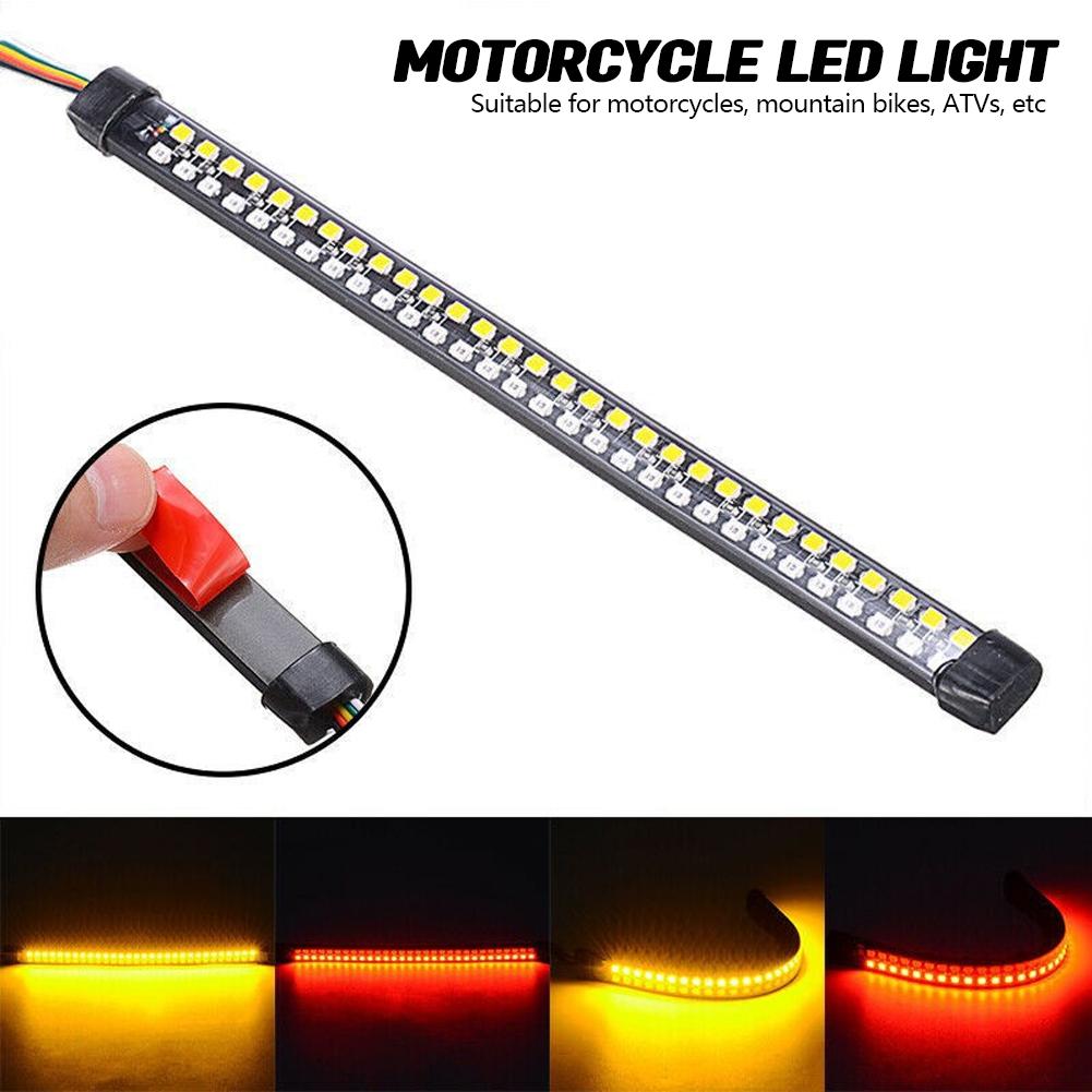 20cm 30cm 40cm Flexible Motorcycle LED Tail Light Strip 12V Flowing Water Blinker Indicator Signal Lamp Taillight Stop Lamp