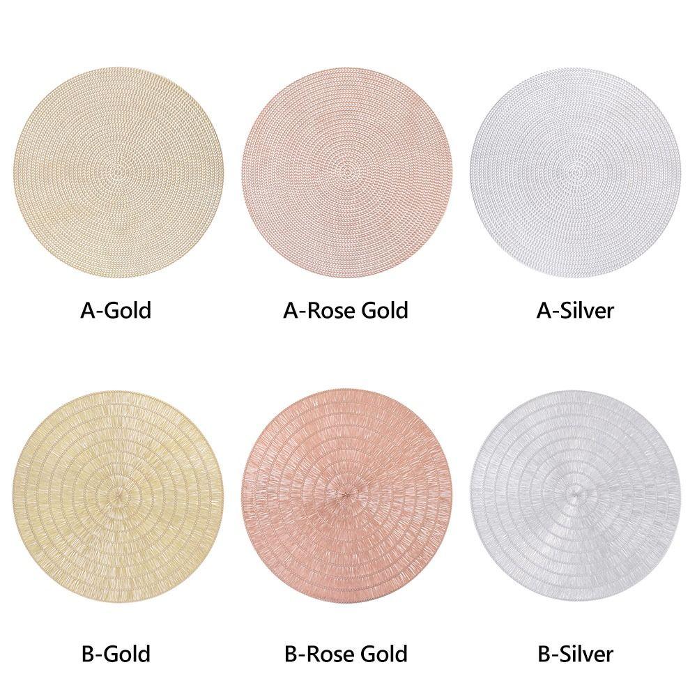 Hochwertige mehrfarbige Tischunterlage rutschfest PVC Wärmeisolierpad Hitzebeständig Runder Esstisch Dekorative Matte Restaurant