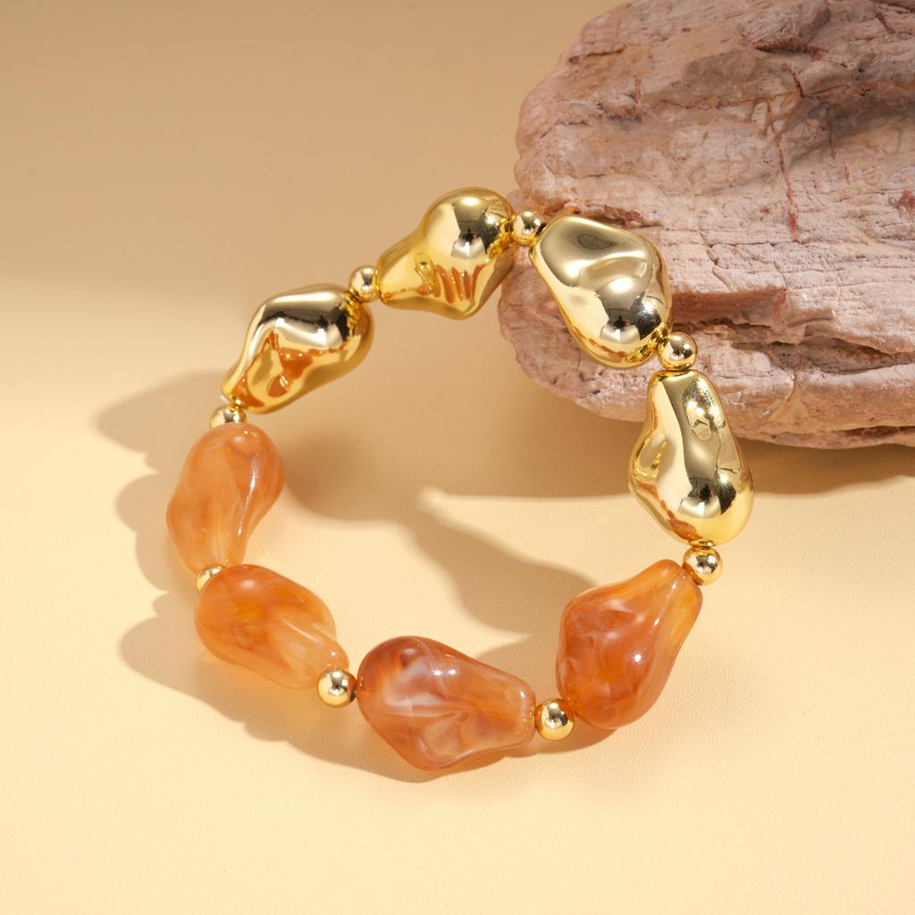 European and American retro acrylic irregular geometric beaded bracelet ethnic style niche jewelry