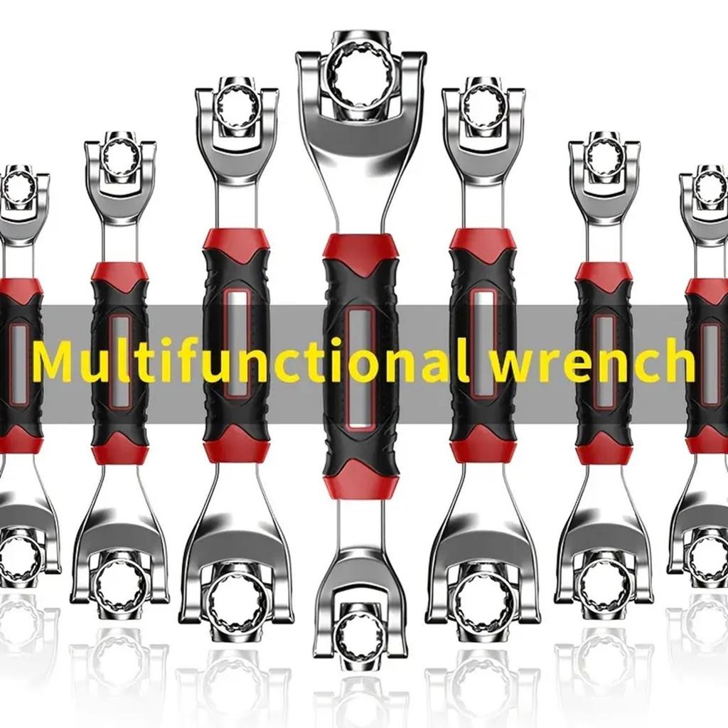1PC 52-in-1 Multi-Purpose Socket Wrench, Non-Slip Handle and 360 Degree Swivel Head - Universal Wrench and Spanner Tool for Home and Auto Repairs