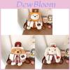 Plush Dog Pattern Mini Backpack With Flap Closure For Casual Day Out