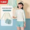 Girls' 2025 Long Sleeve and Pants Swim Set for Middle and High School