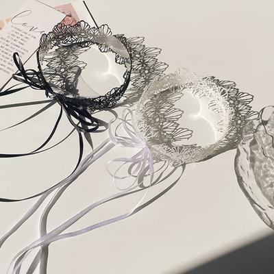 Women's Daily Large Flower Lace Ribbon Choker Necklace