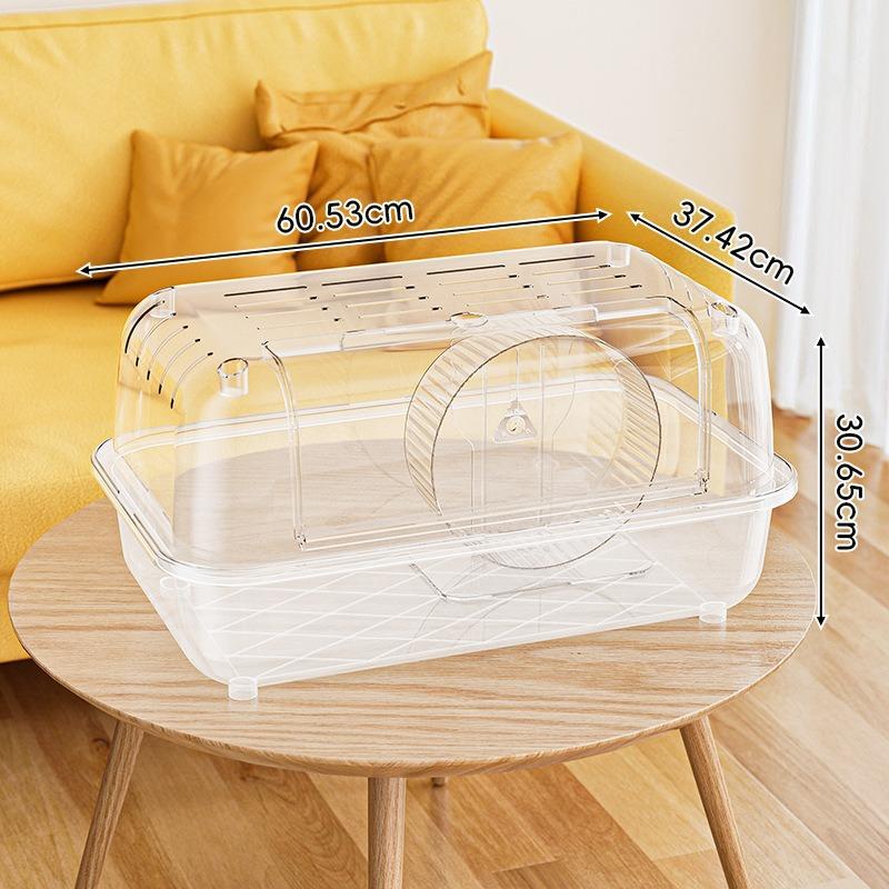 

Spacious Transparent Hamster Villa Deluxe Syrian Hamster Habitat with Multi-Level Platforms Acrylic Complete Pet Playground