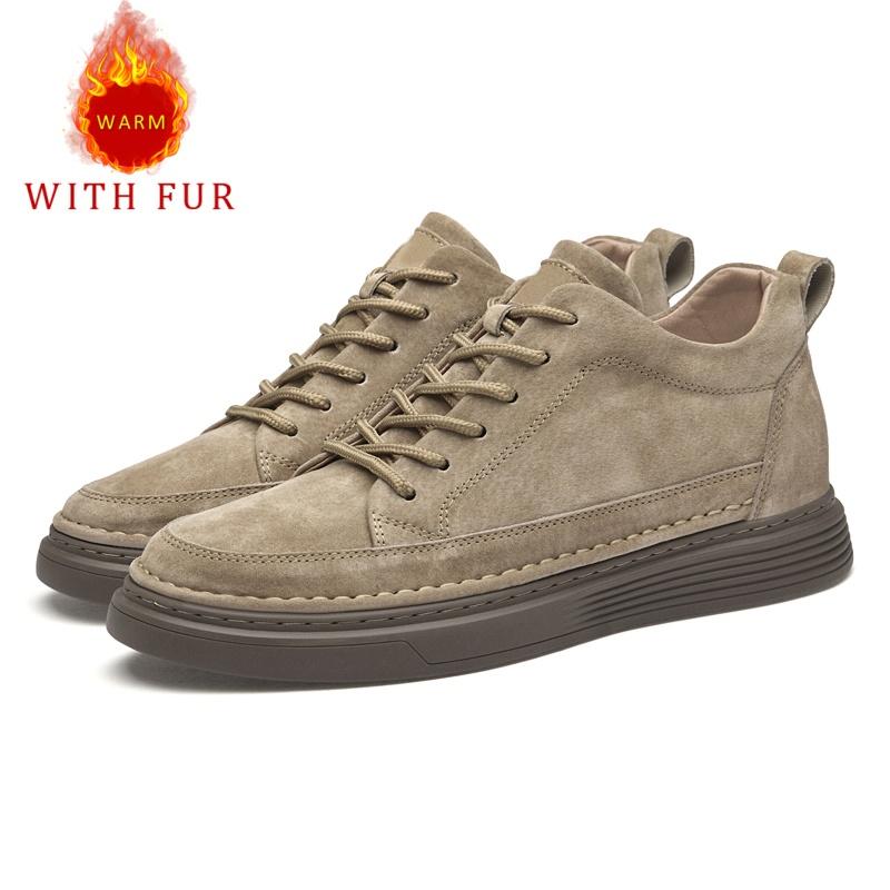 Genuine leather men's board shoes Fashion Trend Minimalist Style Leisure Outdoor Party Daily office adult warm quality shoes