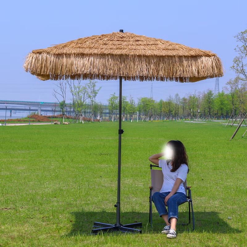 JNL Outdoor Artificial Thatch Sunshade Umbrella