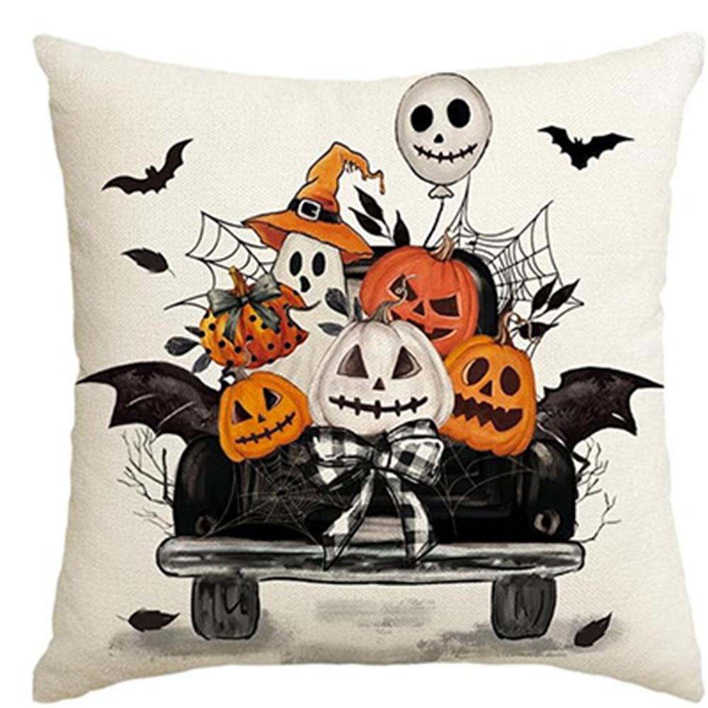 

Spooky and Stylish Halloween Pillow Covers: Pumpkin, Ghost, and Trick or Treat Designs Sofa cushion cover, gift 16x16Inch