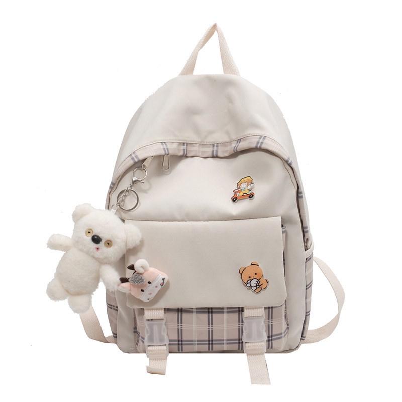 IELGY Korean version of Harajuku ins campus high school junior high school student backpack plaid girl backpack