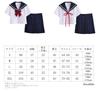 Aculldo Sailor Short School High School Girl JK Uniform with Two White Embroidered Strips and Navy Blue Cute and Perfect for School Cultural and