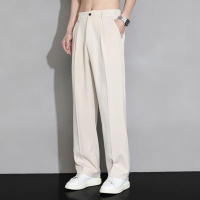 Men's New Straight-leg Trousers Loose Light Trousers Summer Niche Business Suit Trousers