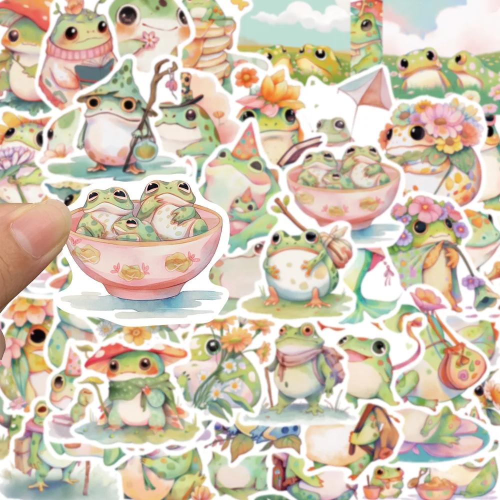 50Pcs Cute Cartoon Colorful Funny Fat Frog Stickers Diy Laptop Luggage Phone Case Skateboard Graffiti Decals Fun For Kids Gifts