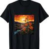 Amazing Tiger Lily Mosaic Art Abstract Sunset Background T-Shirt