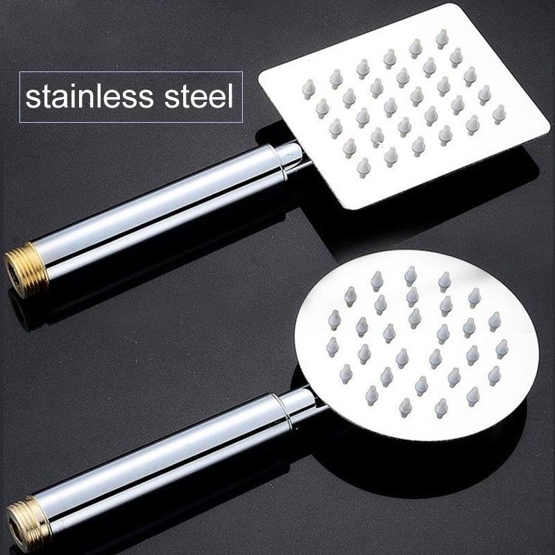 Universal Stainless Steel Handheld Large Bath Shower Head Handset Rain Shower System  Bathroom Faucet Shower