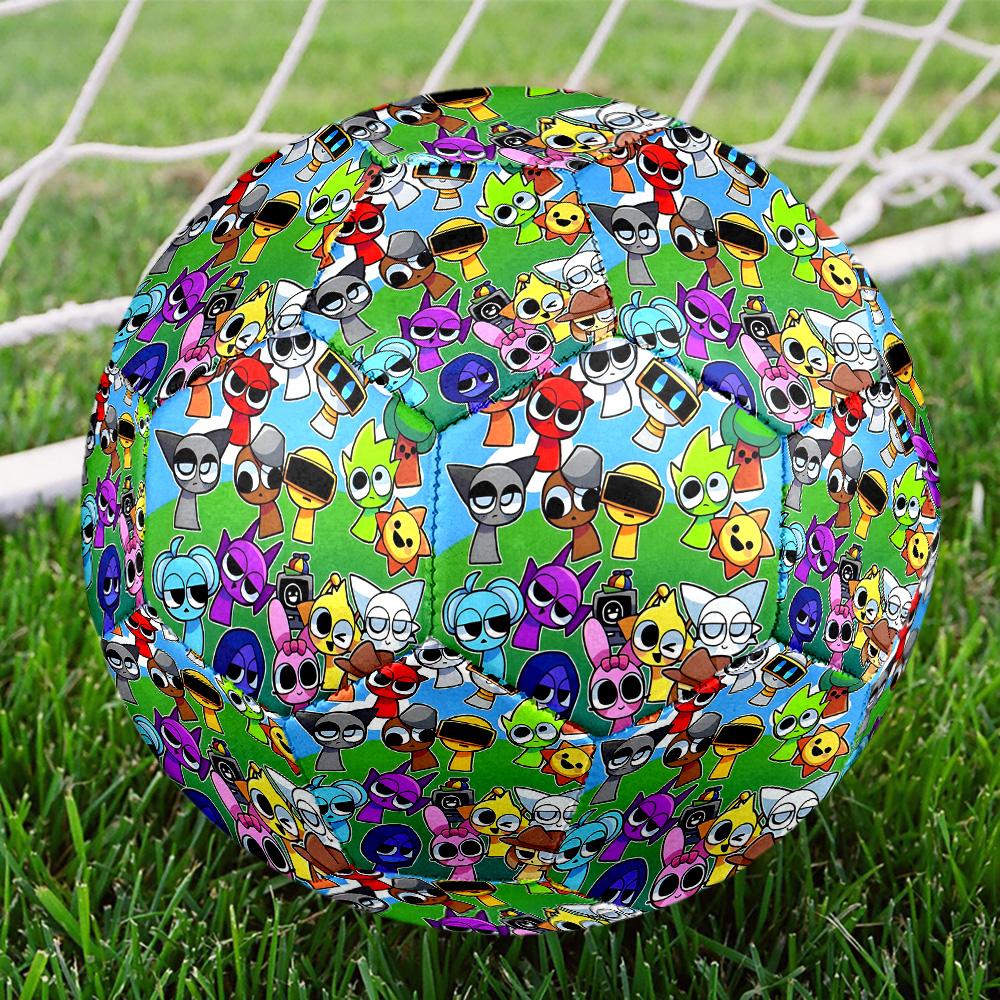 Sprunki Game Print Size 5 Soccer Ball, Standard Match Football for Sports Game and Team Practice, Ideal Gift for Soccer Fans