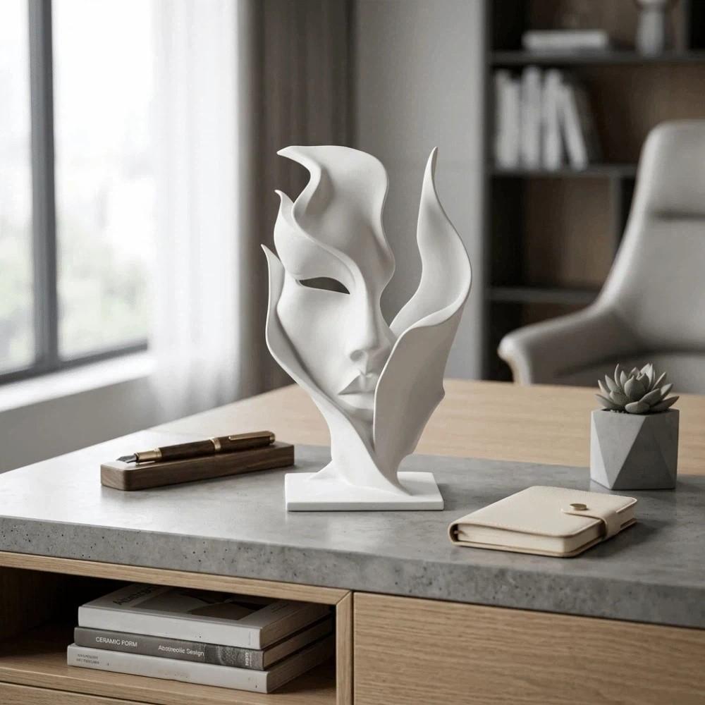 Statue Half Face Sculpture Artistic Sense Facial Ornaments Gift Art Ornaments  Bedroom
