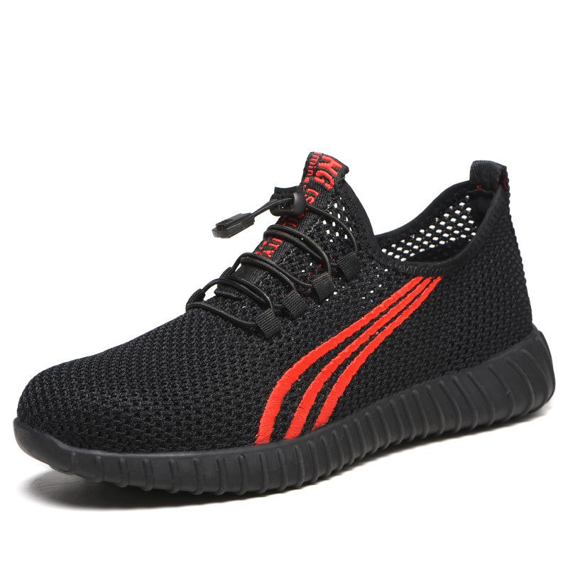 

Fashion Summer Mesh Safety Shoes Breathable Lightweight Black Steel Toe Work Shoes Anti-slip Sports Safety Work Sneakers For Men Women 36 чёрный